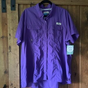 Magellan Outdoors Purple Lightweight Fishing Button Down Shirt